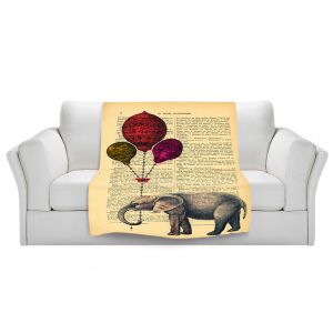 Artistic Sherpa Pile Blankets | Madame Memento Elephant Red Balloons