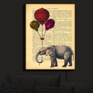 Nightlight Sconce Canvas Light | Madame Memento - Elephant Red Balloons