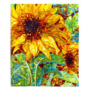 Decorative Fleece Throw Blankets | Mandy Budan - Summer Garden | sunflower nature surreal