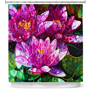 Premium Shower Curtains | Mandy Budan - Triumvirate | flower surreal shapes abstract
