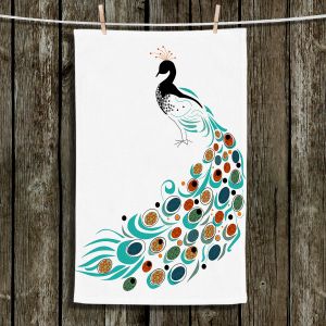 Unique Hanging Tea Towels | Marci Cheary - Peacock II | Birds Lady Like Peacock