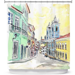 Premium Shower Curtains | Markus Bleichner - Bahia Brazil | Landscape city scape town street