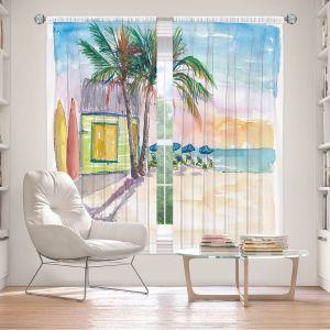 Decorative Window Treatments | Markus Bleichner - Caribbean Sunset 2 | Landscape Beach Ocean Trees