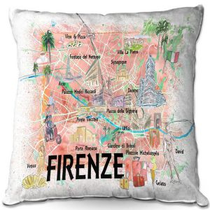 Throw Pillows Decorative Artistic | Markus Bleichner - Florence Italy Map | Cities Maps Countries