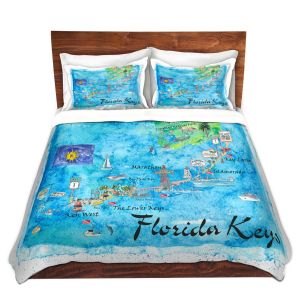 Artistic Duvet Covers and Shams Bedding | Markus Bleichner - Florida Keys Map | Maps States