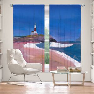 Decorative Window Treatments | Markus Bleichner - Lighthouse 1 | coast beach building waves ocean sea