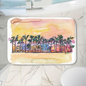 Decorative Bathroom Mats | Markus Bleichner - Miami Ocean Drive | Sunset Florida Palm Trees