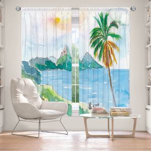 Decorative Window Treatments | Markus Bleichner - St Lucia | coast mountain beach palm tree