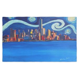 Artistic Pashmina Scarf | Markus Bleichner - Starry Night In New York City Van Gogh | NYC Van Gogh Starry Night Skyline