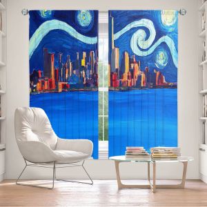 Decorative Window Treatments | Markus Bleichner - Starry Night In New York City Van Gogh