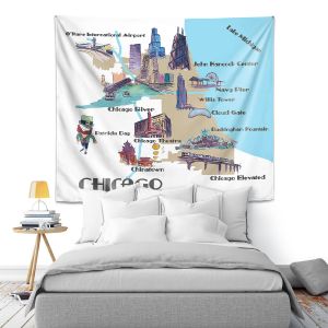 Artistic Wall Tapestry | Markus Bleichner - Tourist Chicago | map illinois city