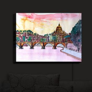 Nightlight Sconce Canvas Light | Markus Bleichner - Vatican Rome Italy Sunset Saint Peter II | Italy Vatican Rome St. Peter Travel City