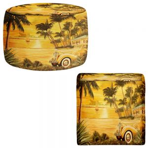 Round and Square Ottoman Foot Stools | Mark Watts - Tropical Getaway