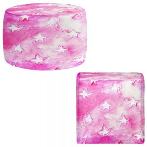 Round and Square Ottoman Foot Stools | Marley Ungaro - Artsy Pink Stars