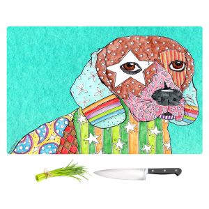 Artistic Kitchen Bar Cutting Boards | Marley Ungaro - Beagle Dog Turquoise