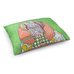 Decorative Dog Pet Beds | Marley Ungaro - Bloodhound Green | Abstract pattern whimsical