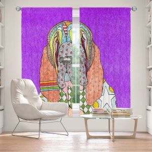 Decorative Window Treatments | Marley Ungaro - Bloodhound Purple | Abstract pattern whimsical