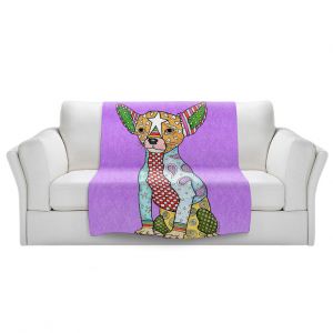 Artistic Sherpa Pile Blankets | Marley Ungaro - Chihuahua Dog Violet