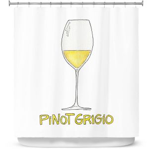 Premium Shower Curtains | Marley Ungaro - Cocktails Pinot Grigio | Wine Glass
