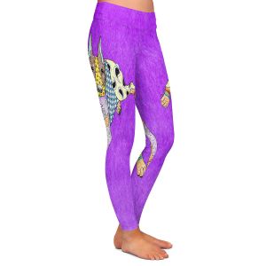 Casual Comfortable Leggings | Marley Ungaro - Doberman Purple | dog collage pattern quilt