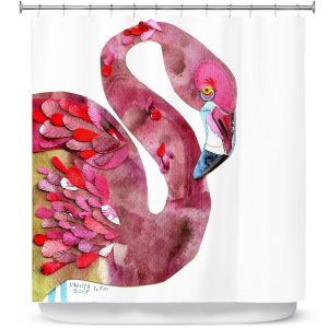 Premium Shower Curtains | Marley Ungaro Flamingo