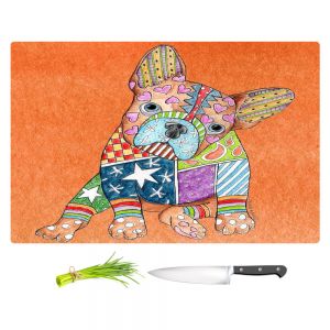 Artistic Kitchen Bar Cutting Boards | Marley Ungaro - French Bulldog Orange