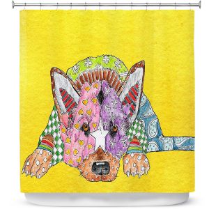 Premium Shower Curtains | Marley Ungaro German Shepherd Dog Yellow