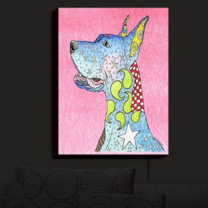 Nightlight Sconce Canvas Light | Marley Ungaro - Great Dane Light Pink | Dog Animal Pet Funk Colorful Great Dane