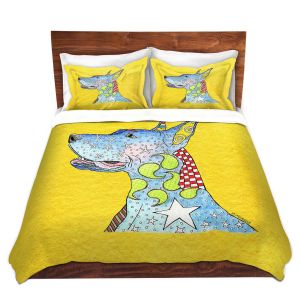Artistic Duvet Covers and Shams Bedding | Marley Ungaro - Great Dane Yellow
