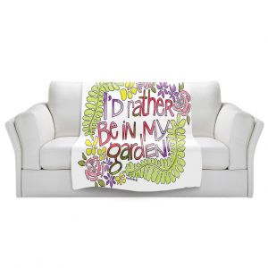 Artistic Sherpa Pile Blankets | Marley Ungaro - In My Garden | Text typography words