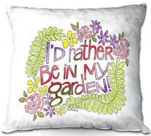 Decorative Outdoor Patio Pillow Cushion | Marley Ungaro - In My Garden | Text typography words