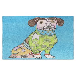 Artistic Pashmina Scarf | Marley Ungaro - Jack Russell Aqua | dog collage pattern quilt