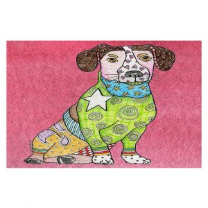 Decorative Floor Covering Mats | Marley Ungaro - Jack Russell Pink | dog collage pattern quilt