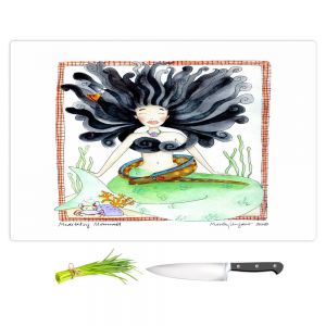 Artistic Kitchen Bar Cutting Boards | Marley Ungaro - Meditating Mermaid