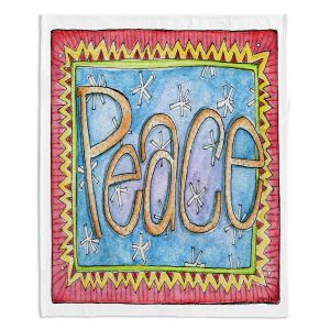 Decorative Fleece Throw Blankets | Marley Ungaro - Peace | Text typography words