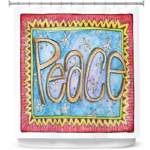Premium Shower Curtains | Marley Ungaro - Peace | Text typography words