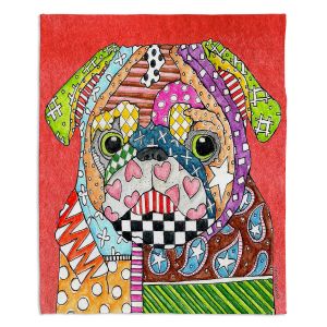 Decorative Fleece Throw Blankets | Marley Ungaro - Pug Dog Watermelon