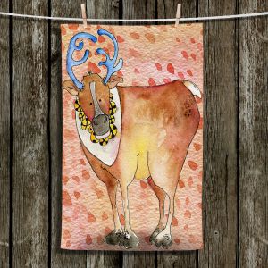 Unique Hanging Tea Towels | Marley Ungaro - Reindeer Buckskin | Santa Christmas