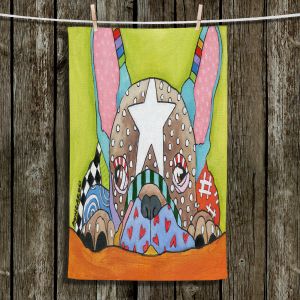 Unique Hanging Tea Towels | Marley Ungaro - Sad French Bulldog | Dog animal pattern abstract whimsical
