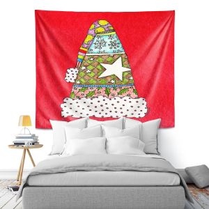 Artistic Wall Tapestry | Marley Ungaro - Santa Hat Red | Santa Hat Holidays Christmas