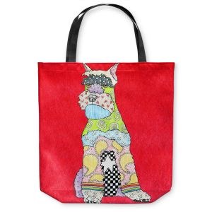 Unique Shoulder Bag Tote Bags | Marley Ungaro - Schnauzer Dog Red