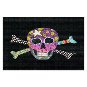 Decorative Floor Coverings | Marley Ungaro - Skull and Cross Bones Black | Skull and Cross Bones Stylized