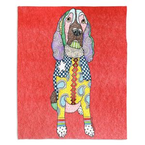 Decorative Fleece Throw Blankets | Marley Ungaro - Springer Spaniel Watermelon | dog collage pattern quilt