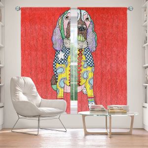 Decorative Window Treatments | Marley Ungaro - Springer Spaniel Watermelon | dog collage pattern quilt