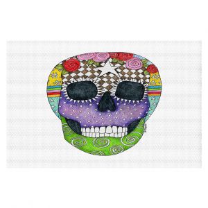 Decorative Floor Coverings | Marley Ungaro - Sugar Skull White | Sugar Skull Stylized Childlike Funky
