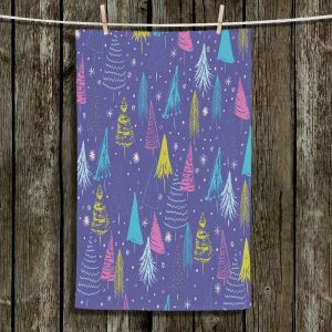 Unique Hanging Tea Towels | Metka Hiti - Christmas Town Trees | Holiday xmas nature outdoors forest