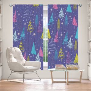 Decorative Window Treatments | Metka Hiti - Christmas Town Trees | Holiday xmas nature outdoors forest