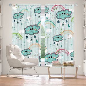 Decorative Window Treatments | Metka Hiti - Rainbow Clouds Blue
