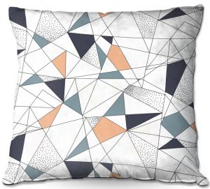 Decorative Outdoor Patio Pillow Cushion | Metka Hiti - Strait Lines | Abstract pattern nature graphic straight triangle