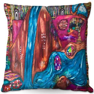Throw Pillows Decorative Artistic | Michele Fauss - Serenity | Abstract Landscape Waterfall Mountains